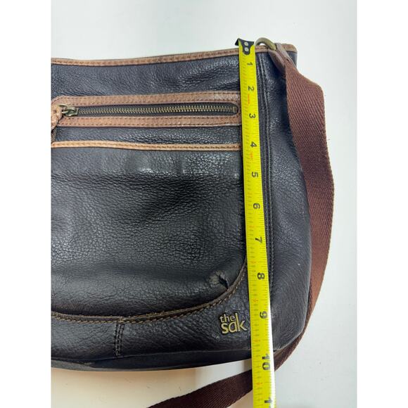 The Sak Brown Leather Crossbody Sequoia Boho Handbag Western Zippered - Picture 6 of 7